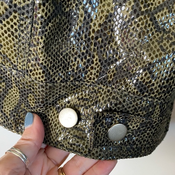 Vintage Comme Toujours Snakeskin print Leather Jacket Size XL - Picture 13 of 14